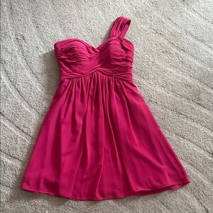 Bill Levkoff One Shoulder Pink Dress
